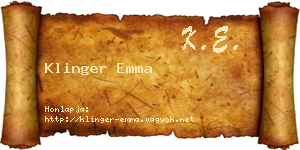 Klinger Emma névjegykártya